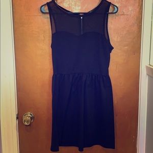 Black dress with sheer top